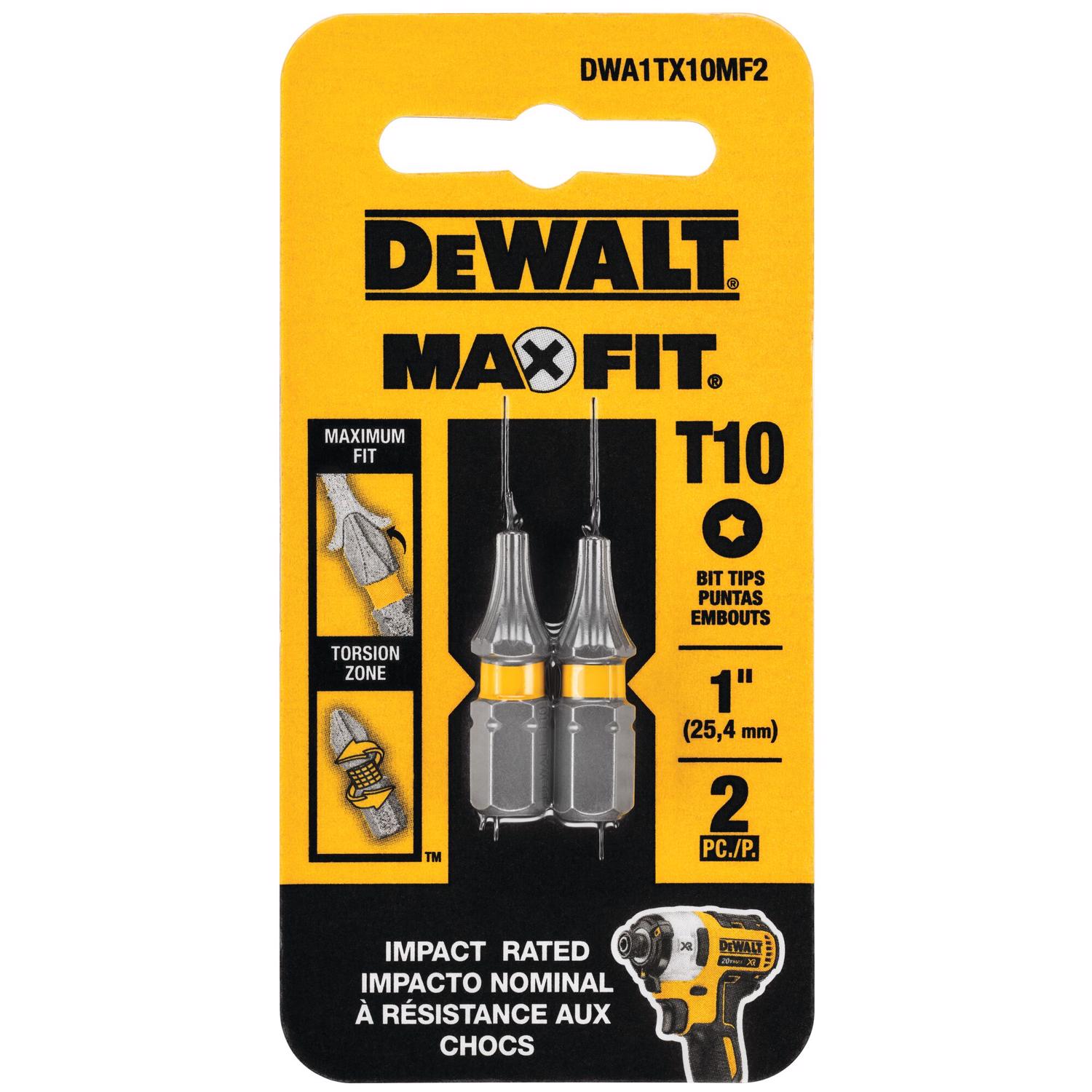 DeWalt Max Fit Torx #10 X 1 in. L Screwdriver Bit Set Steel 2 pk - Intensery