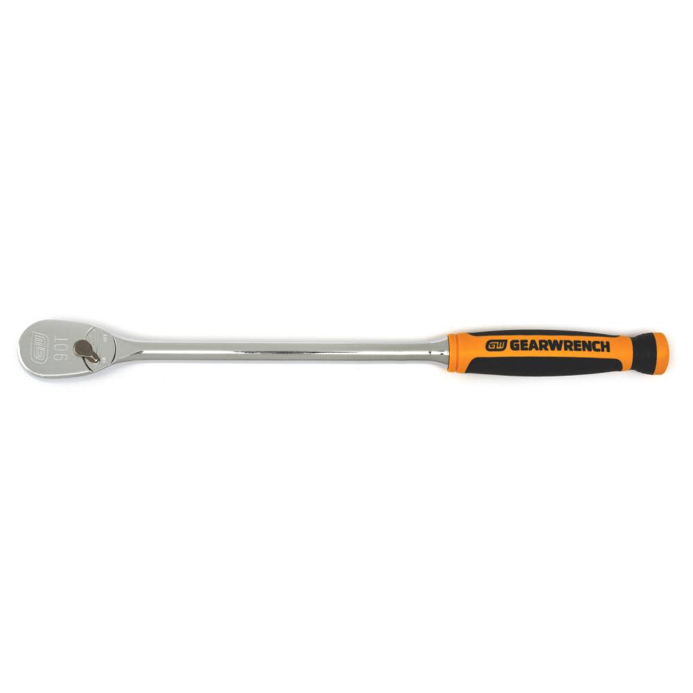 3/8 Drive 90 Tooth Long Handle Dual Material Teardrop Ratchet 13 - Intensery