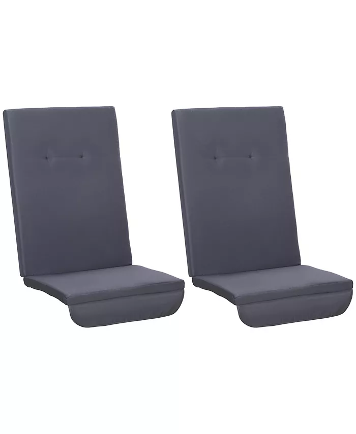 Outsunny Outdoor Porch Swing Cushions with Seat Tufted Back， Backrest Ties， Set of 2 Replacement Cushions for Patio Furniture， Gray - Intensery