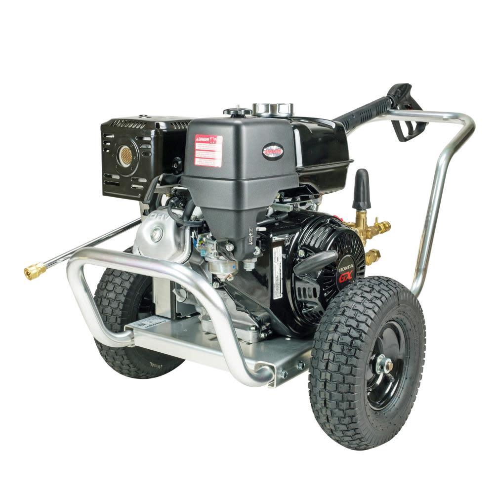 Aluminum Water Blaster 4200 PSI at 4.0 GPM HONDA GX390 with AAA Triplex Plunger Pump Cold Water Professional Belt Drive Gas Pressure Washer (49-State) - Intensery