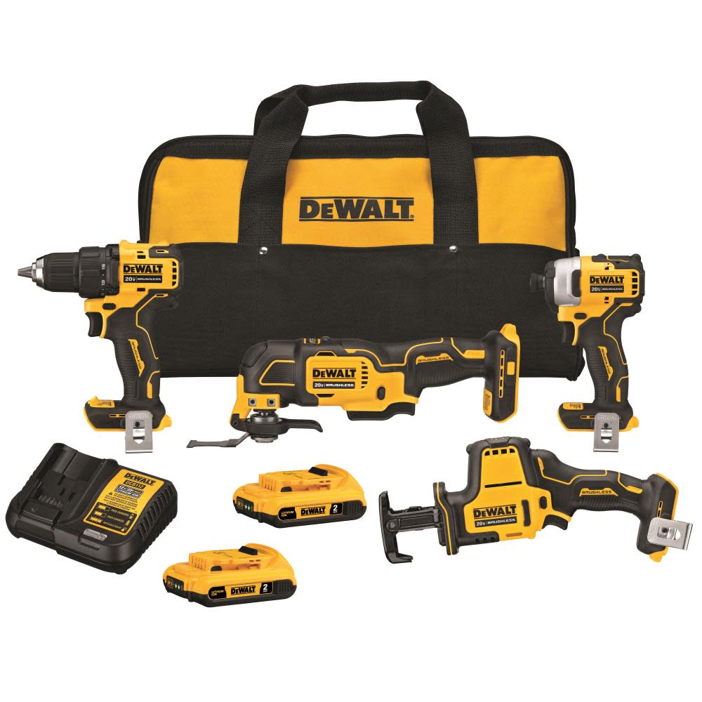 DEWALT ATOMIC 20V MAX 4 Tool Combo Kit Brushless Cordless - Intensery