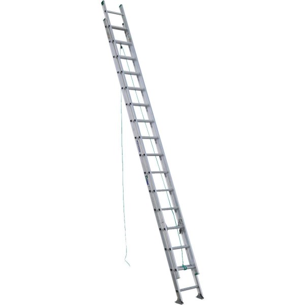 Werner 32 Ft. Aluminum Extension Ladder with 225 Lb. Load Capacity Type II Duty Rating - Intensery