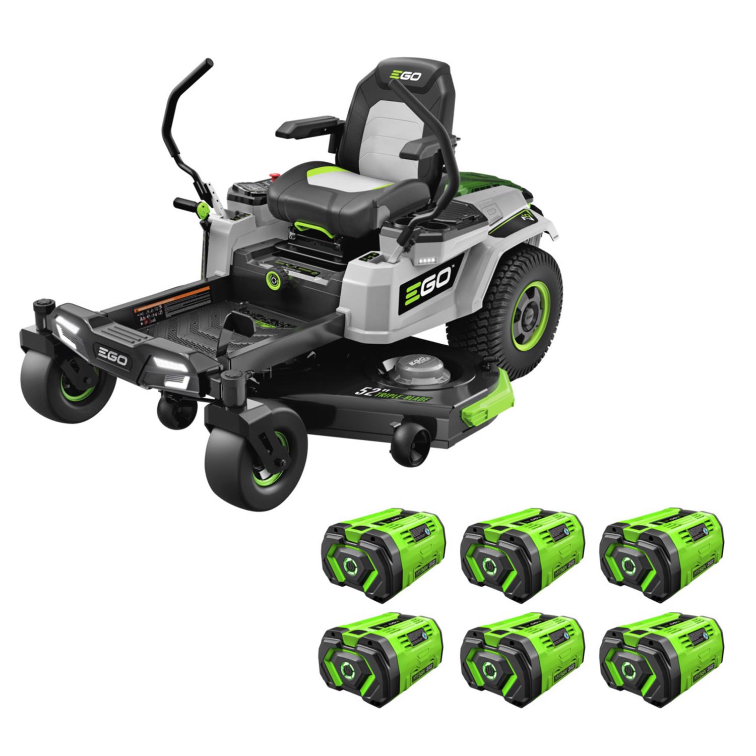EGO Power+ Z6 ZT5207L 52 in. 56 V Battery Zero Turn Riding Mower Kit (Battery \u0026 Charger) W/ SIX 12.0 AH BATTERIES - Intensery