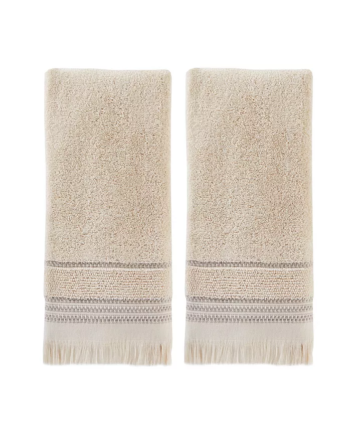 Saturday Knight Jude Fringe 2 Piece Hand Towel Set - Intensery