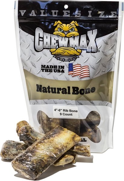 ChewMax Pet Products Rib Bone Natural Chew Dog Treats， 9 count - Intensery