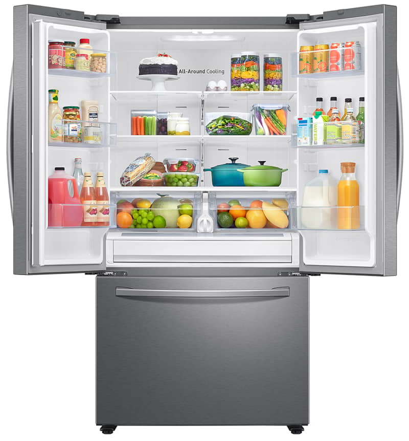 ADA 28 Cu. Ft. Fingerprint Resistant Stainless Steel 3-Door French Door Refrigerator With Family Hub - Intensery