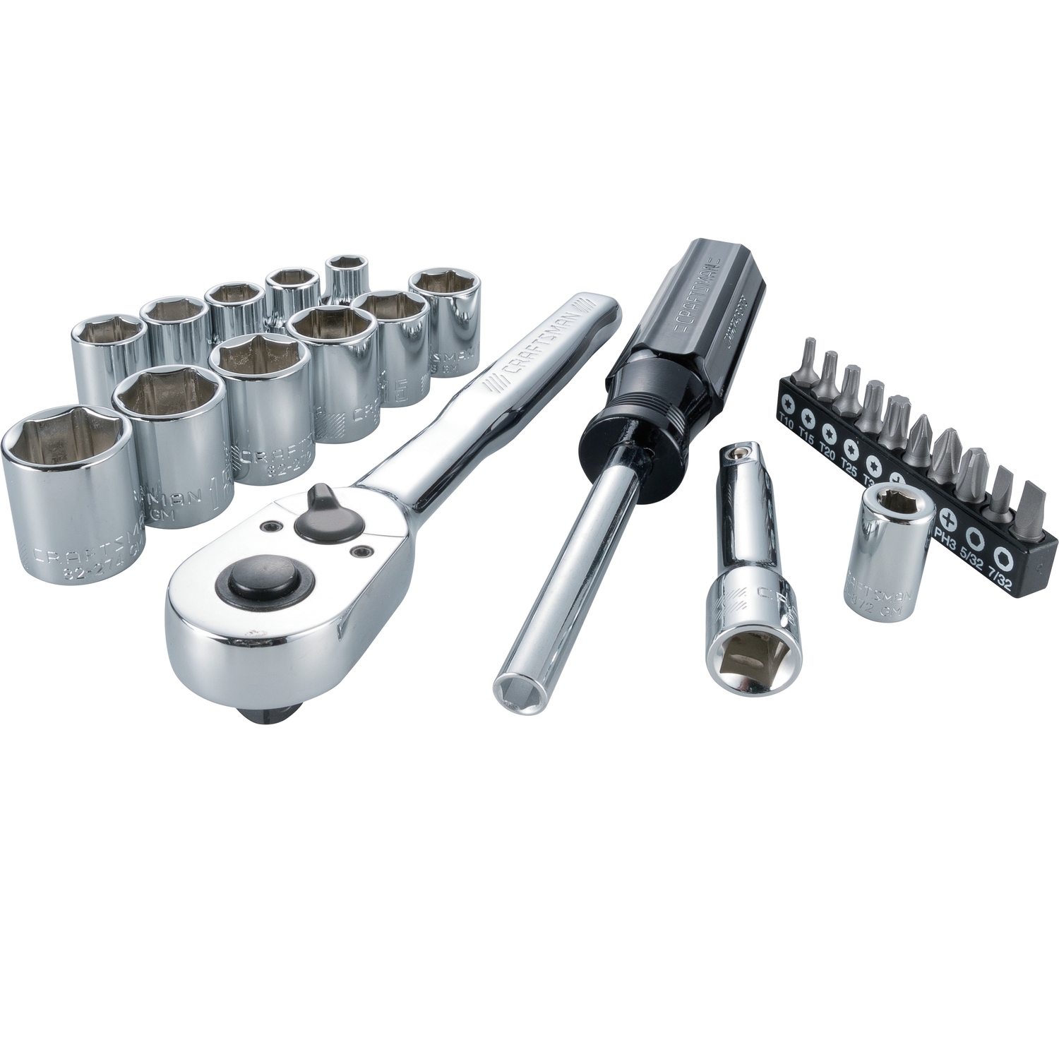 Craftsman 3/8 in. drive Metric 6 Point Nano Mechanic\u0027s Tool Set 24 pc - Intensery