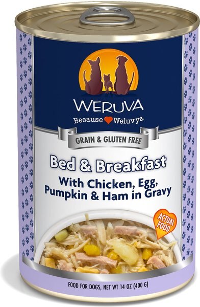 Weruva Bed and Breakfast with Chicken， Egg， Pumpkin and Ham in Gravy Grain-Free Canned Dog Food - Intensery