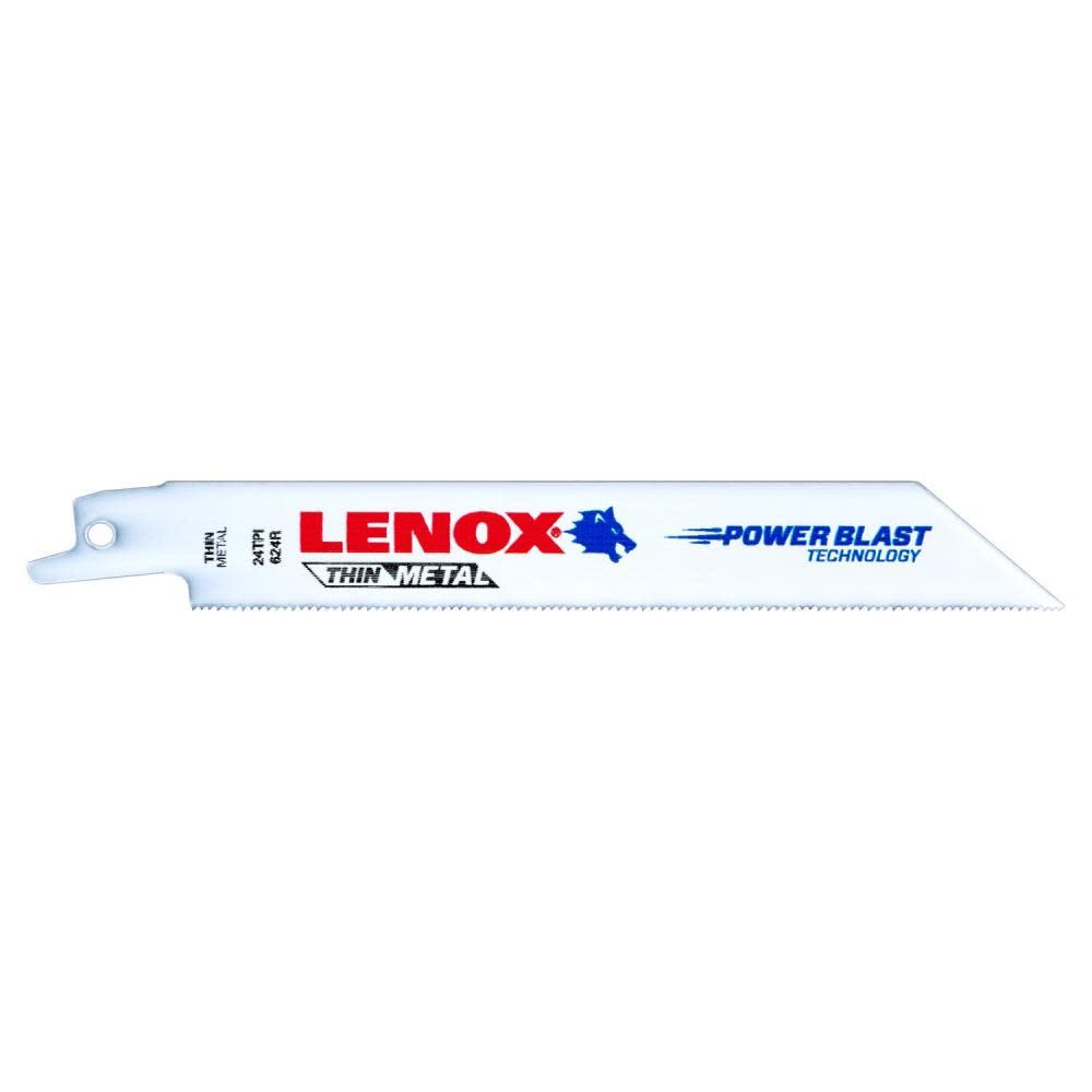 LENOX Reciprocating Saw Blade B624R 6 X 3/4 X .035 X 24 TPI 25pk - Intensery