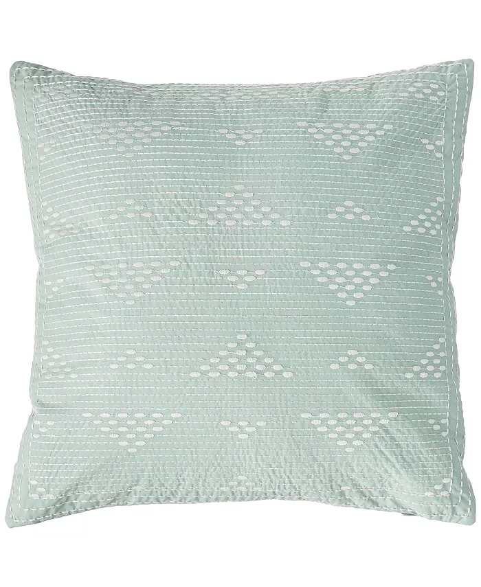 Gracie Mills Cario Embroidered Square Pillow， Blue - Intensery