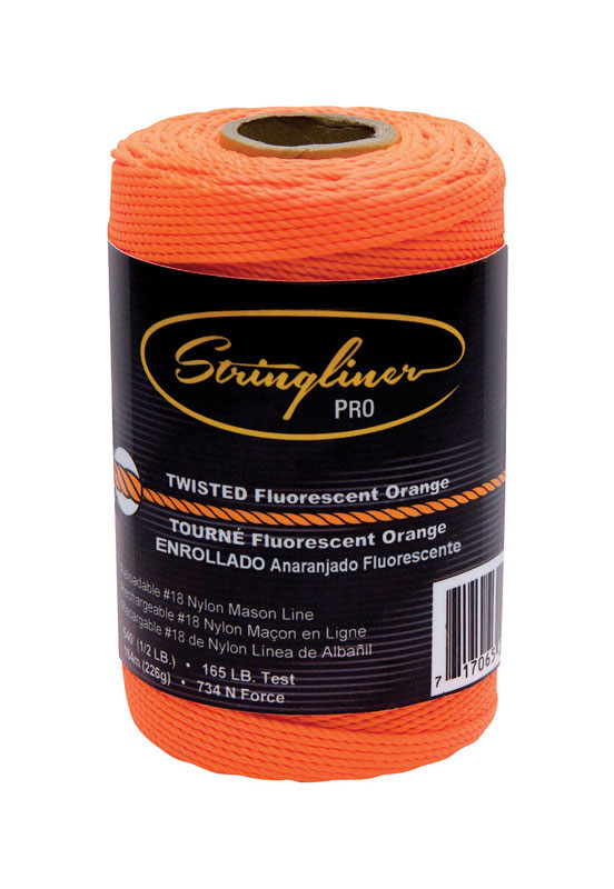 Stringliner 1/2 oz Orange Twisted Mason\u0027s Line 540 ft. Fluorescent Orange - Intensery