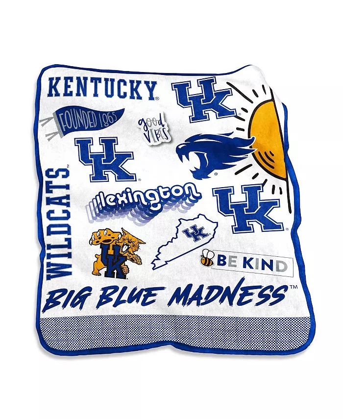 Logo Brands Kentucky Wildcats 50'' x 60'' Native Raschel Plush Throw Blanket - Intensery