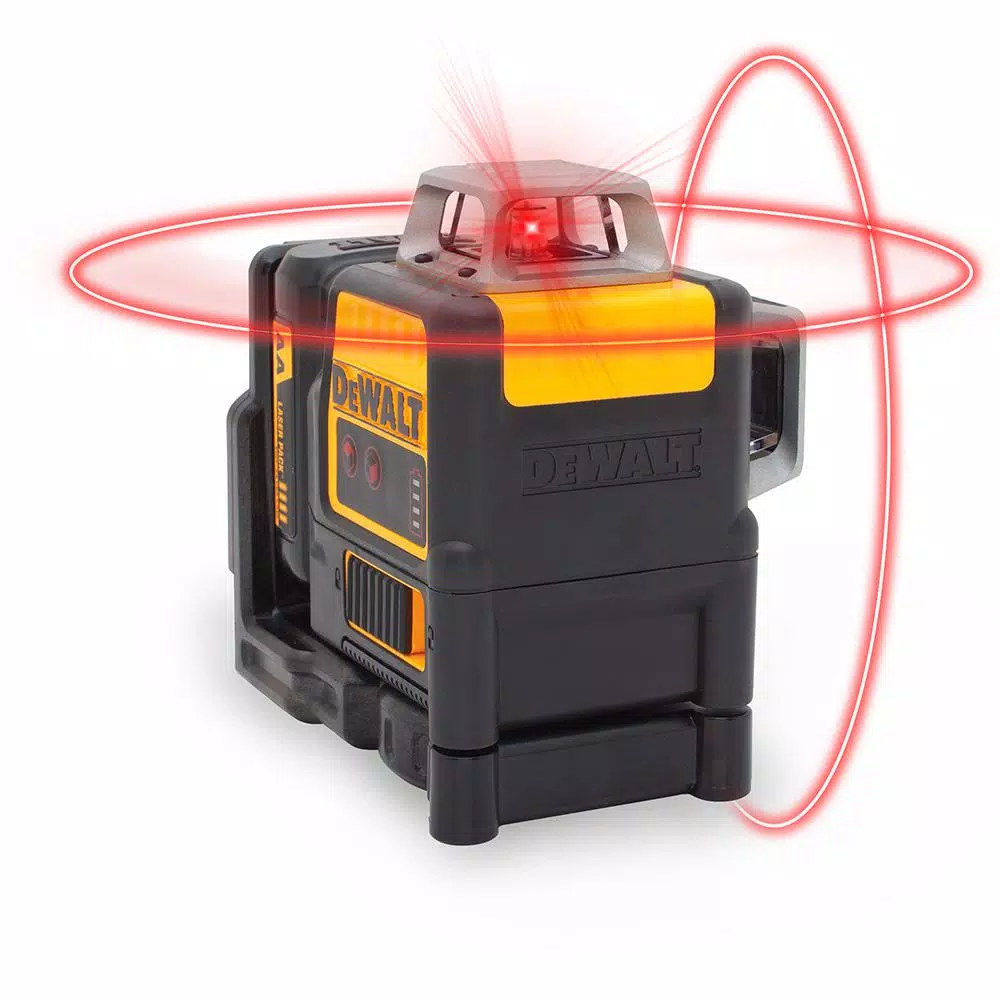 DEWALT 150 ft. Red Self-Leveling 2 X 360 Degree Line Laser Level with (4) AA Batteries and Case and#8211; XDC Depot - Intensery