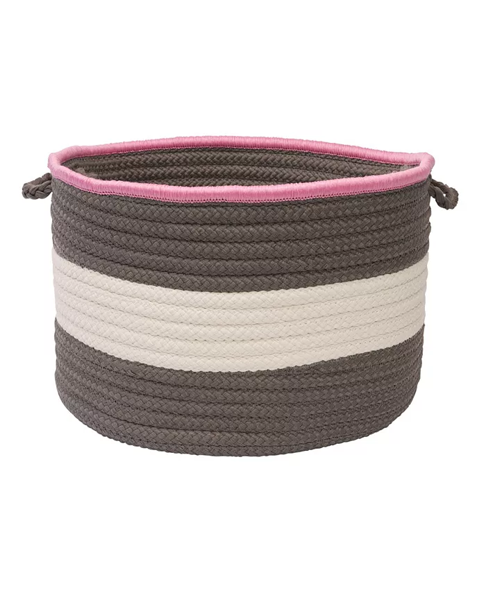 Colonial Mills Color Block Round Braided Storage Basket - Intensery