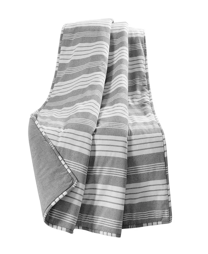 Lush Dandeacutecor Farmhouse Yarn Dyed Stripe Throw Blanket - Intensery