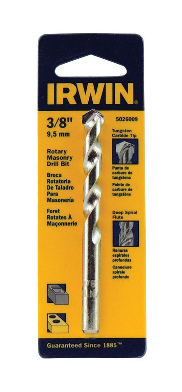 Irwin 3/8 in. X 4 in. L Tungsten Carbide Tipped Rotary Drill Bit 1 pc - Intensery