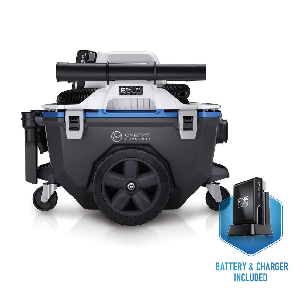 ONEPWR Utility Vacuum Cleaner Kit 20V Cordless 6 Gallon Wet/Dry - Intensery