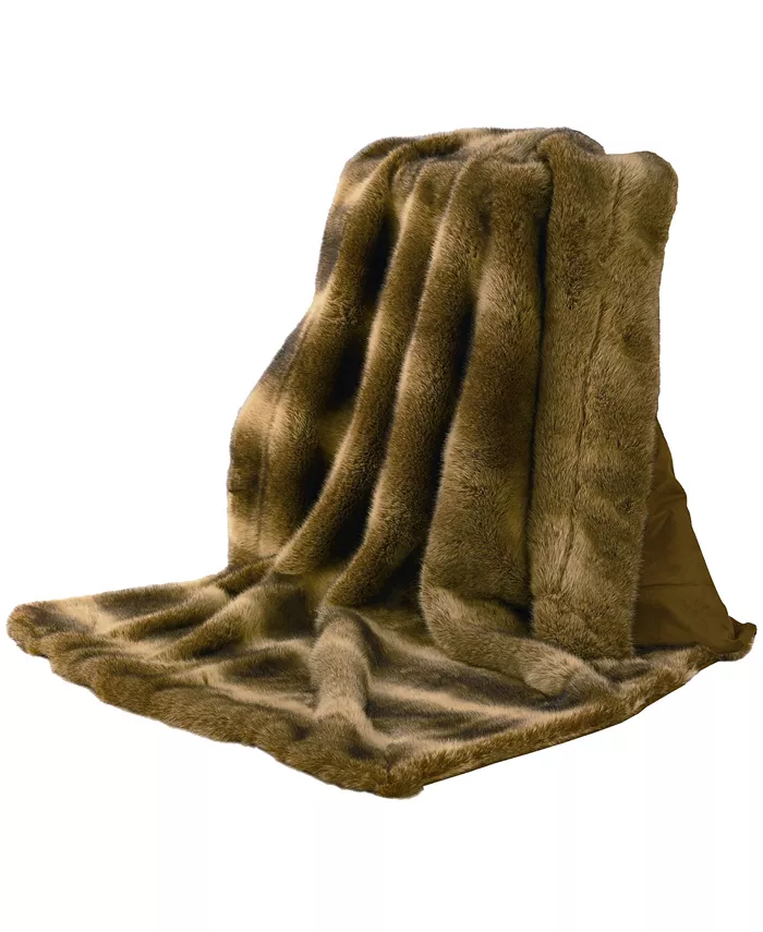 HiEnd Accents Wolf Faux Fur Throw - Intensery
