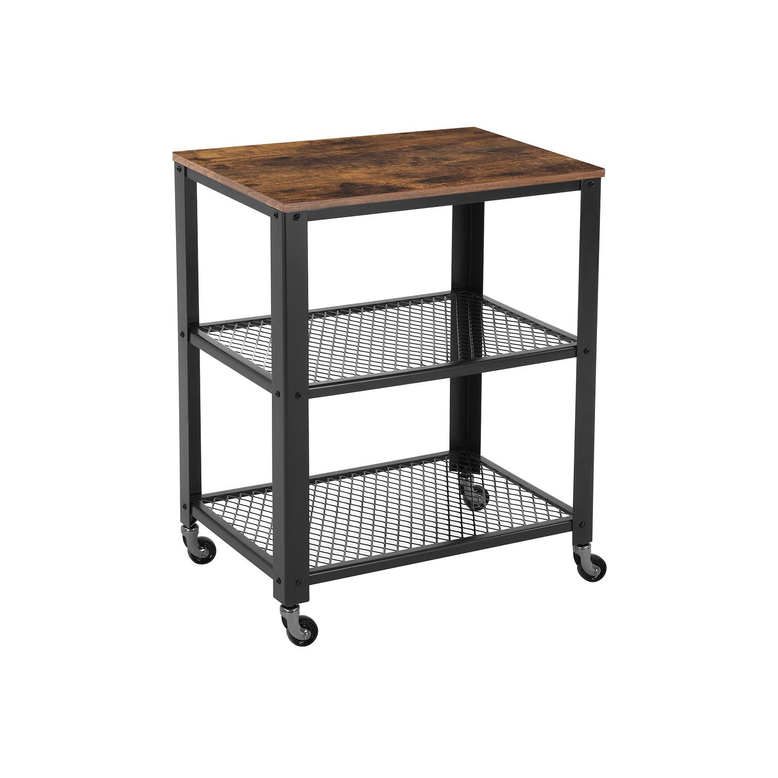 VASAGLE Rustic Kitchen Serving CartDark Walnut - Intensery
