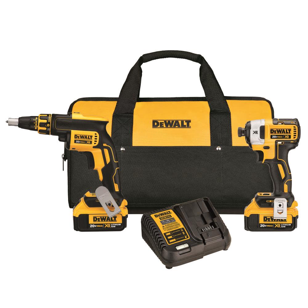 20 V MAX* XR Drywall Screwgun and Impact Driver Kit (4.0Ah) - Intensery