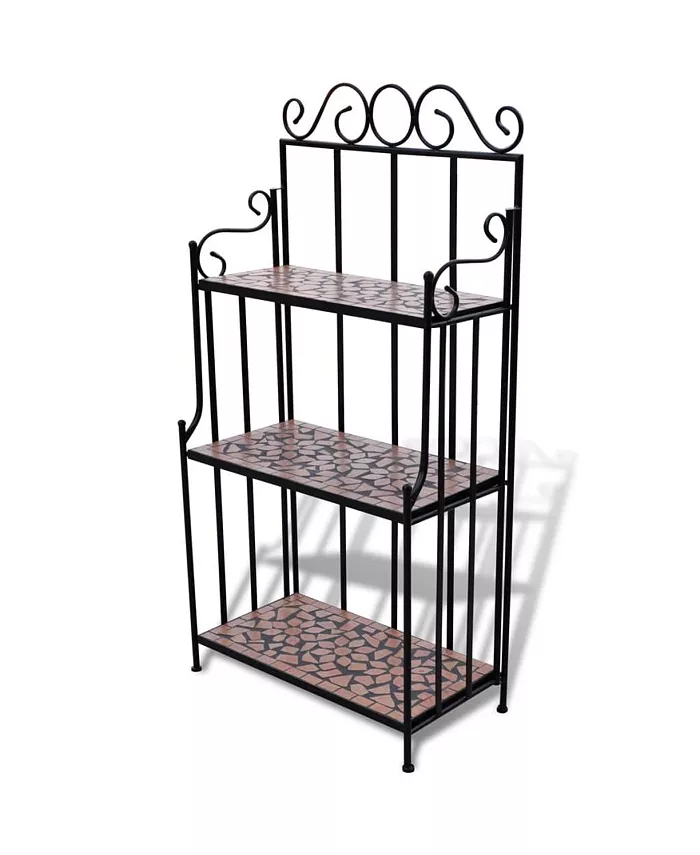 vidaXL Plant Stand Display Terracotta Color Mosaic Pattern - Intensery