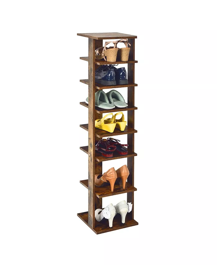 Costway 7-Tier Shoe Rack Free Standing Shelf Storage Tower - Intensery