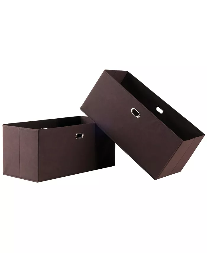 Winsome Torino 2-Pc Set Folding Fabric Baskets Chocolate - Intensery