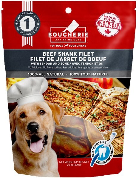 Boucherie Beef Shank Filet Dog Treats， 21-oz bag - Intensery
