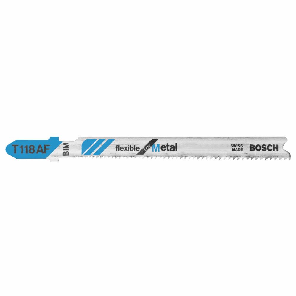 Bosch 100 pc. 3-5/8 In. 17-24 TPI Flexible for Metal T-Shank Jig Saw Blades T118AF100 from Bosch - Intensery