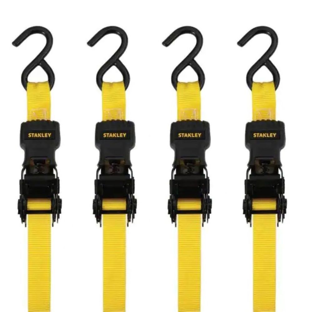 Stanley Ratchet Straps 1 X 12and#8242; 1500lbs 4pk - Intensery