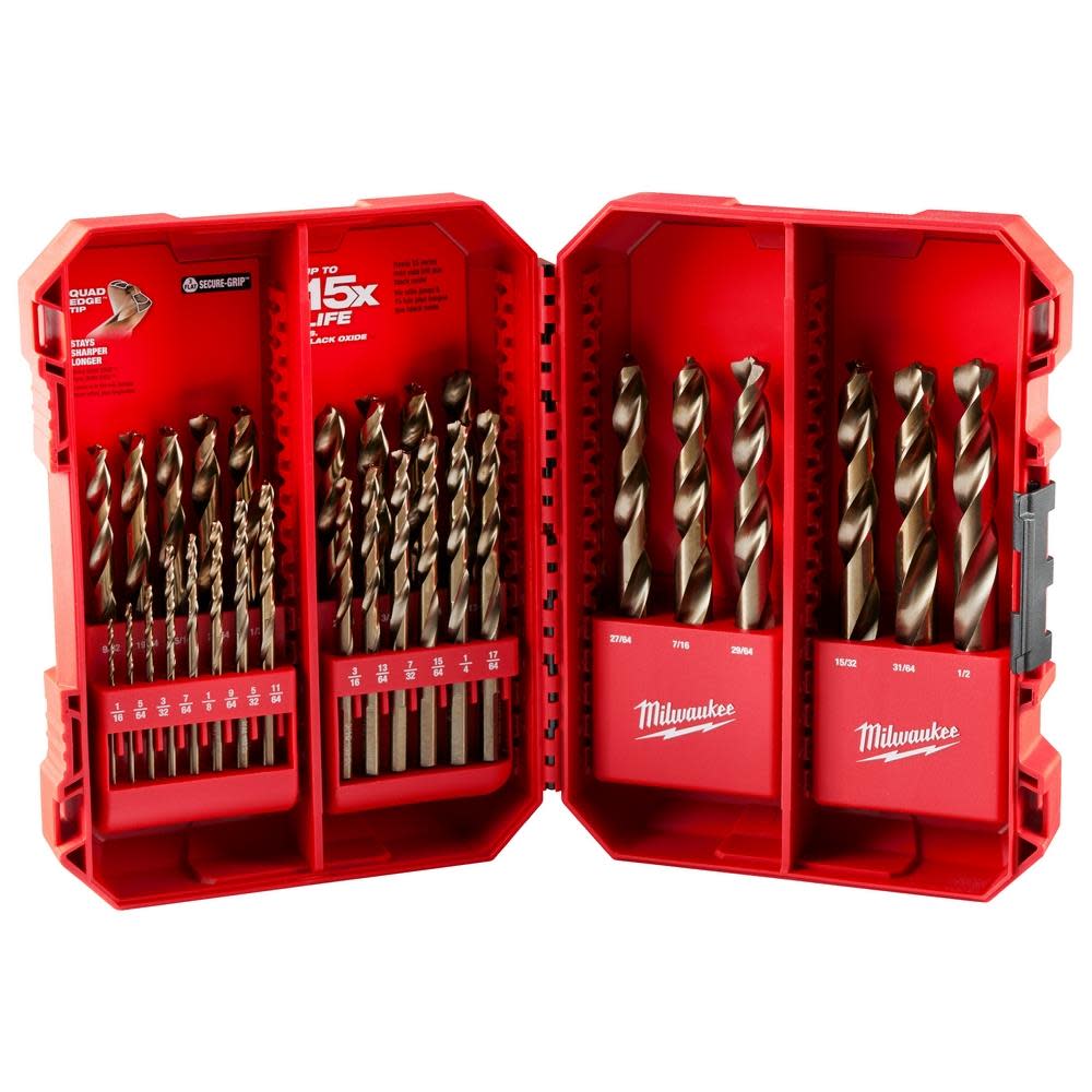 Milwaukee RED HELIX Cobalt Drill Bit Set 29PC 48-89-2332 from Milwaukee - Intensery