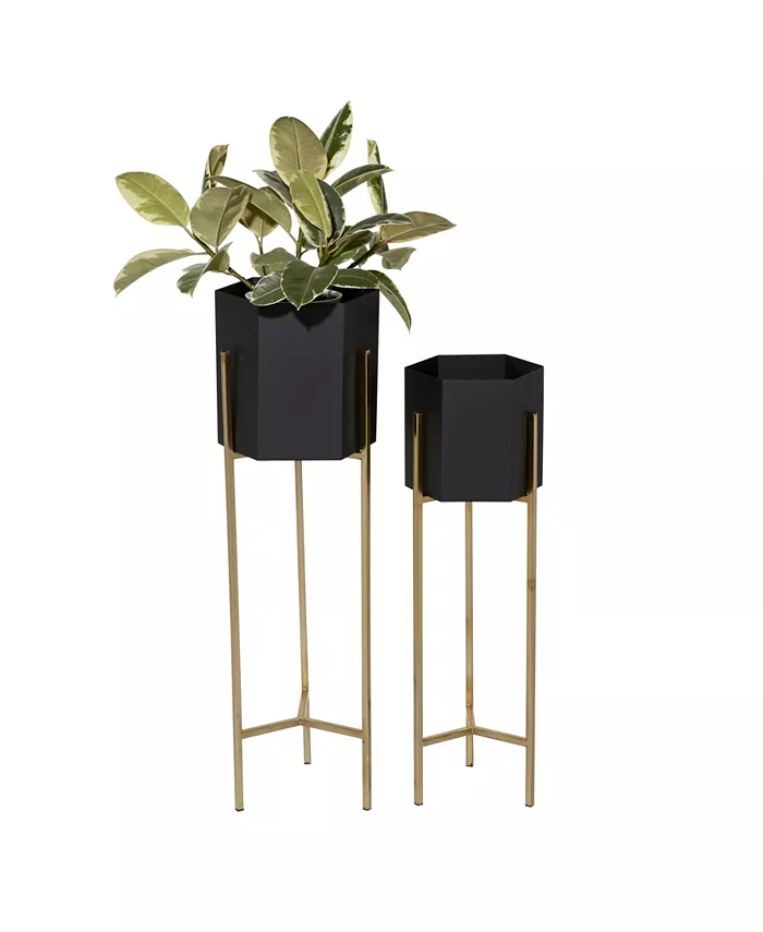 Rosemary Lane Hexagonal Indoor Planters， Set of 2 - Intensery