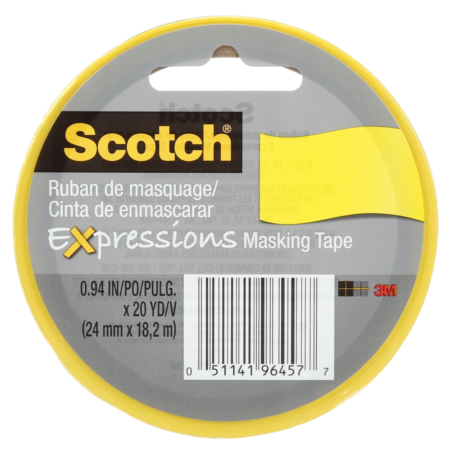 Scotch Expressions 0.94 in. W X 20 yd L Yellow Low Strength Masking Tape 1 pk - Intensery