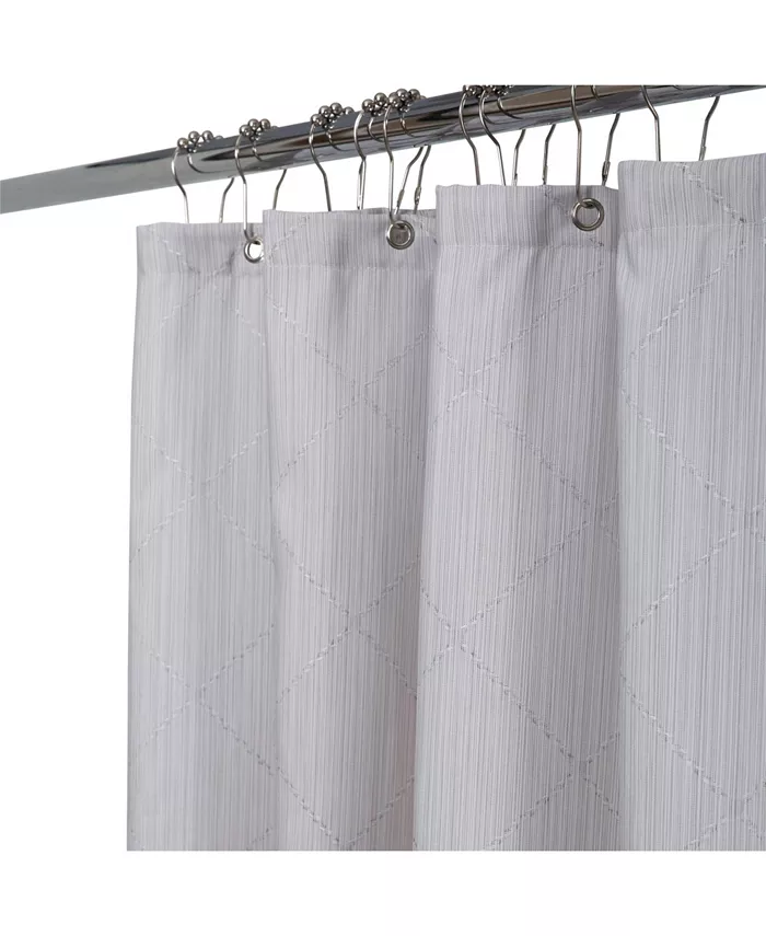 Elle Decor Jacquard Weave Diamond Design Shower Curtain - Intensery