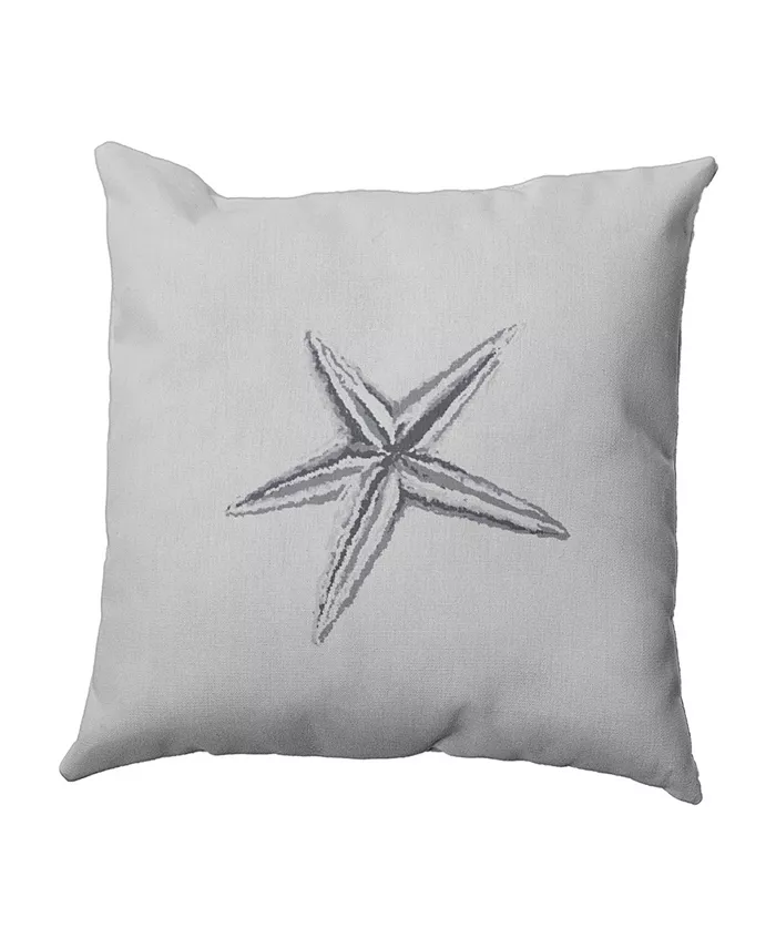 E by Design 16 Inch Gray Decorative Coastal Throw Pillow - Intensery