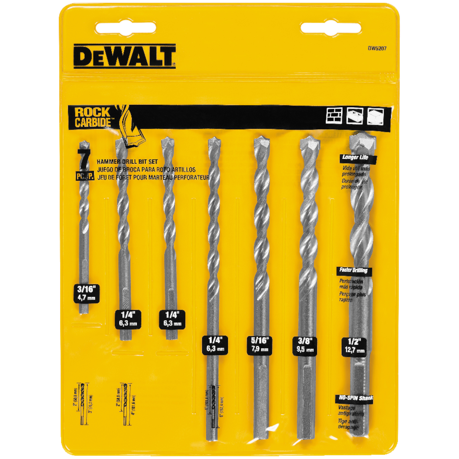 DeWalt Rapid Load Carbide Masonry Drill Bit Set 7 pc - Intensery