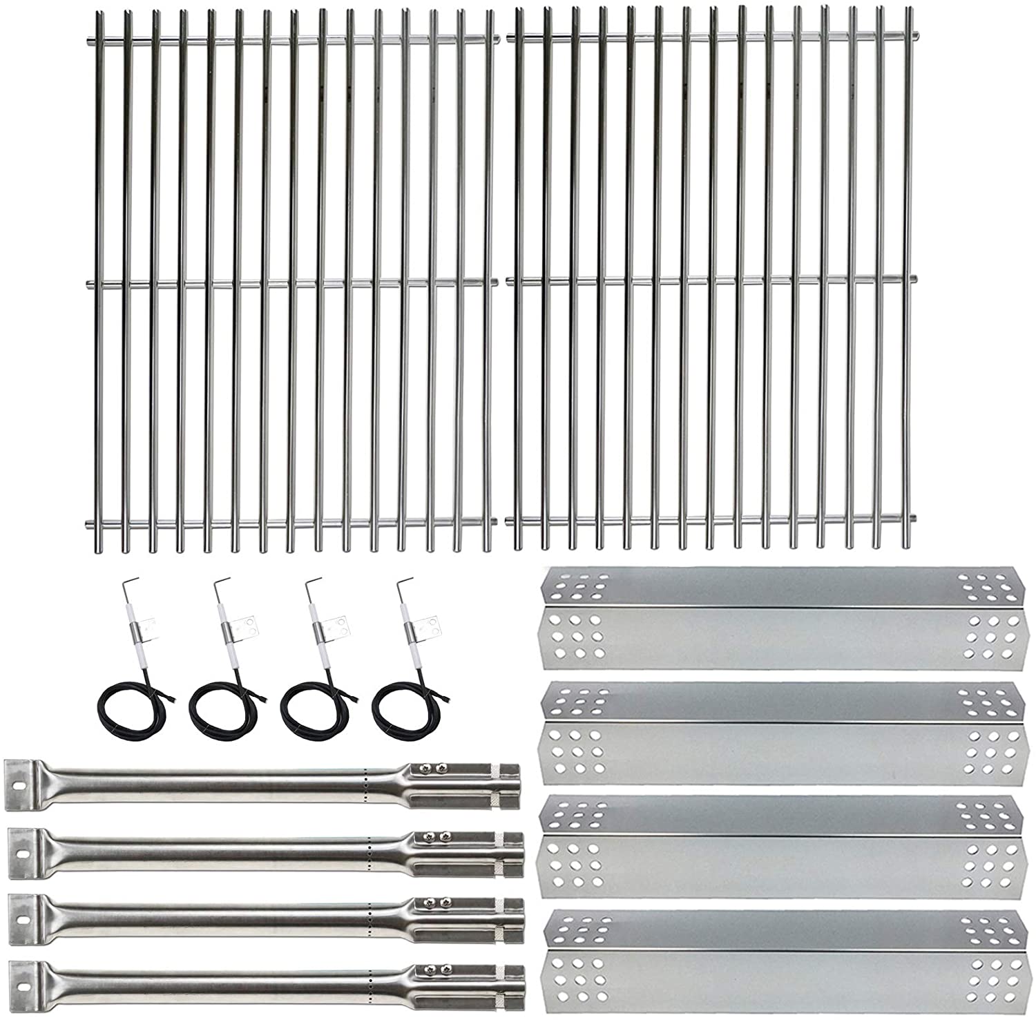 Repair Kit for Master Forge 1010037 Grill Burners, Plates Tent Shield and Cooking Grids Grill Grate Replacement Parts - Intensery