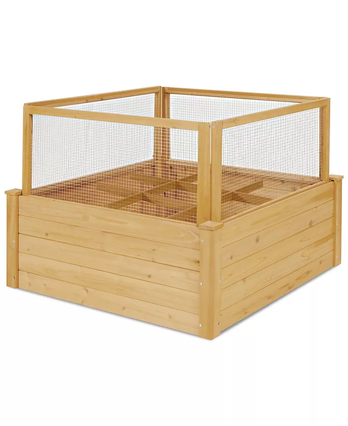 Costway Raised Garden Bed Wooden Garden Box - Intensery