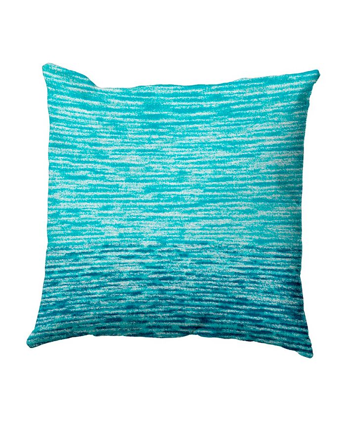 E by Design Ocean View 16 Inch Turquoise and Teal Decorative Geometric Throw Pillow - Intensery