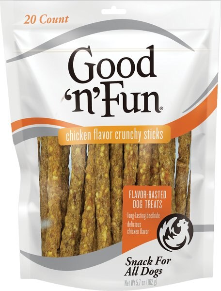 Good 'n' Fun Crunchy Sticks Chicken Dog Treats， 20 count - Intensery