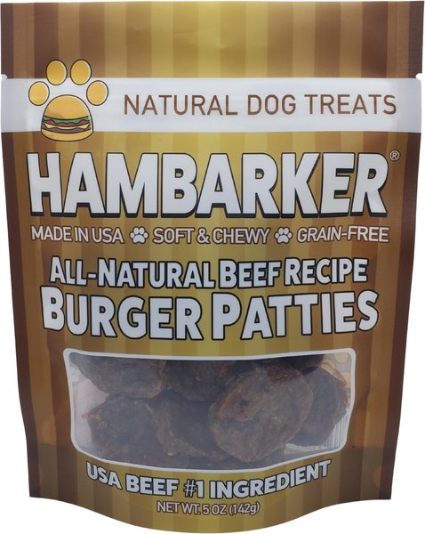 Fast Pet Food Hambarker All Natural Freeze Dried Dog Treat， 5-oz bag， 15 count - Intensery