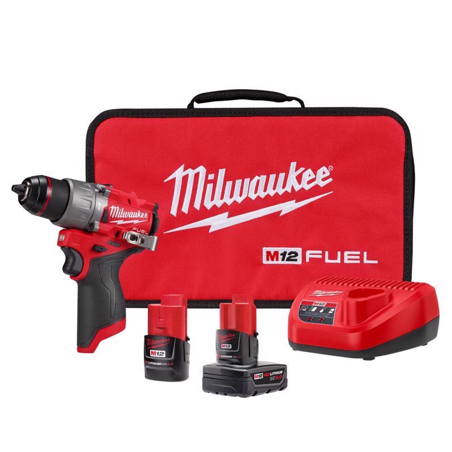 Milwaukee M12 FUEL 12 V 1/2 in. Brushless Cordless Hammer Drill Kit (Battery \u0026 Charger) - Intensery