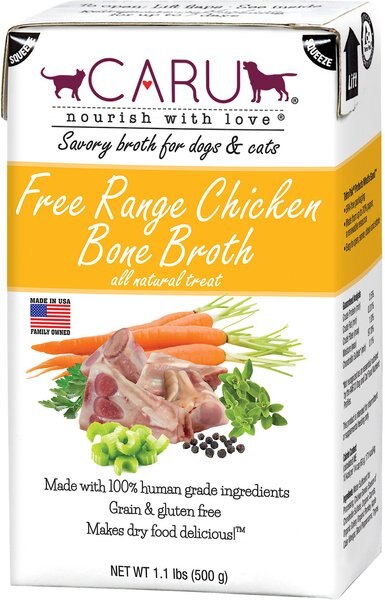 Caru Free Range Chicken Bone Broth Human-Grade Dog and Cat Wet Food Topper - Intensery