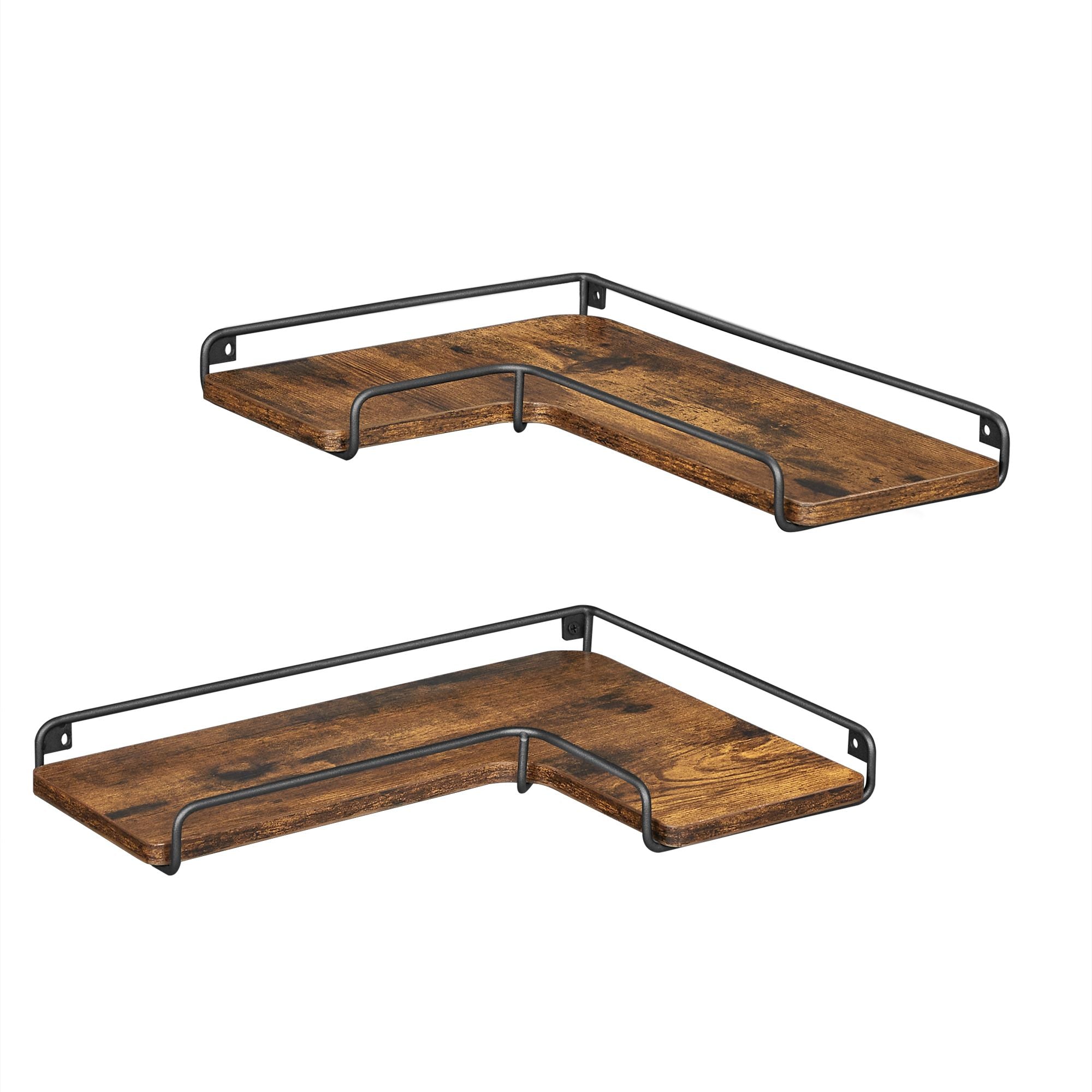 VASAGLE Set of 2 Corner Floating Shelves - Intensery