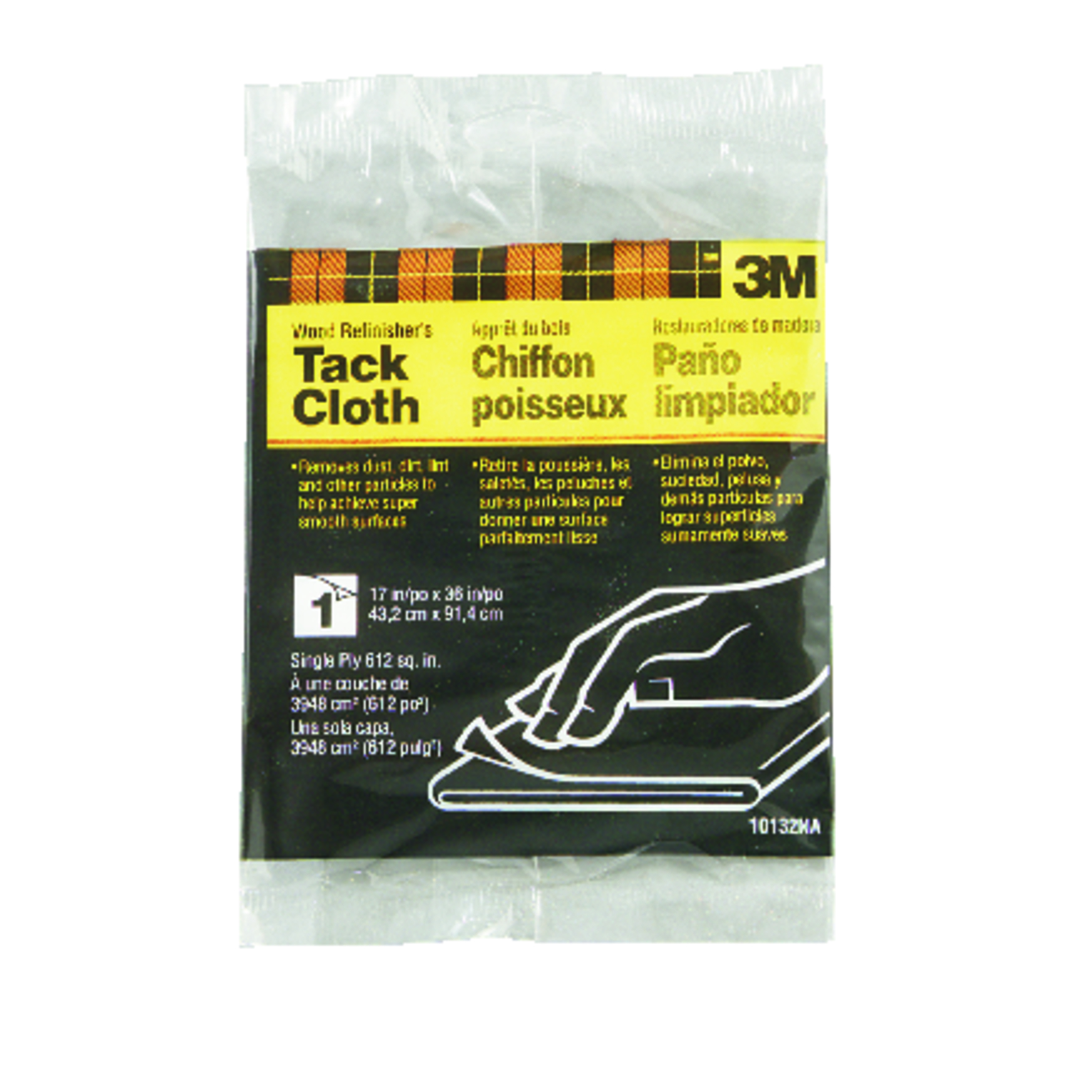 3M Tack Cloth 36 in. W X 17 in. L White Synthetic Fiber Wood Refinisher\u0027s Tack Cloth - Intensery