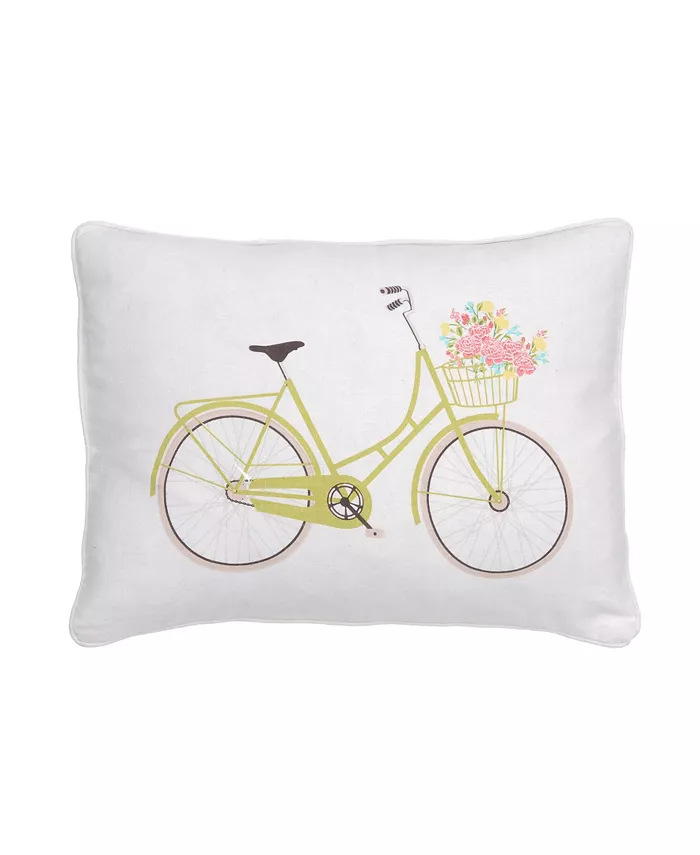Levtex Vintage Rose Bicycle Decorative Pillow， 14