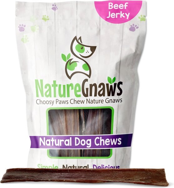 Nature Gnaws Beef Jerky Chews Dog Treats， 9 to 10-in - Intensery