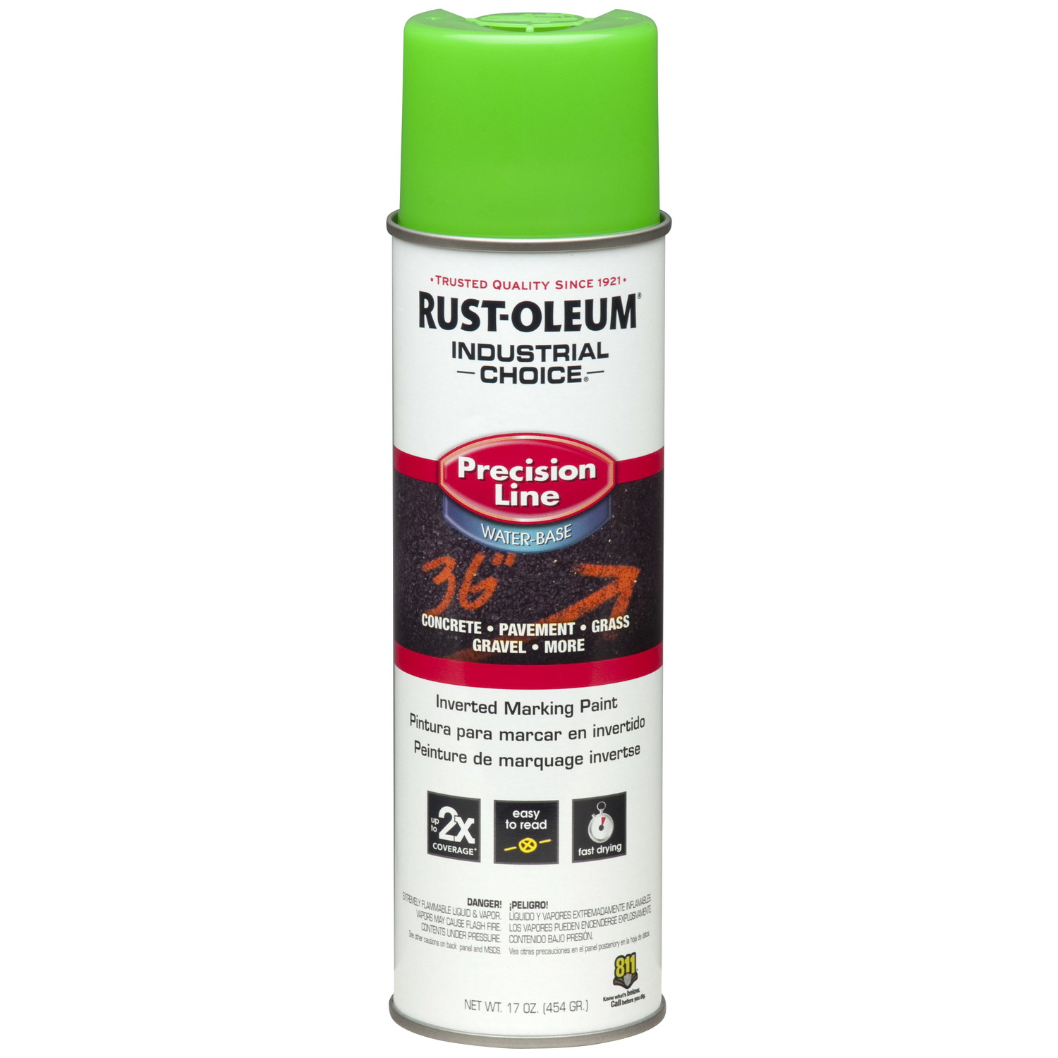 Rust-Oleum Industrial Choice Fluorescent Green Field Marking Paint 17 oz - Intensery