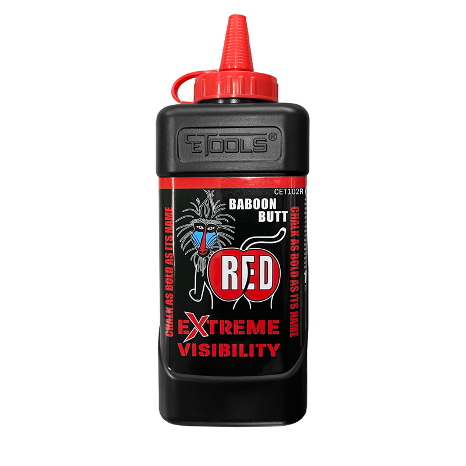 CE Tools 10 oz Permanent Extreme Visibility Marking Chalk Baboon Butt Red 1 pk - Intensery