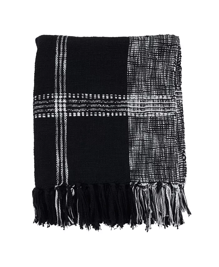 Saro Lifestyle Cotton Plaid Throw Blanket - Intensery